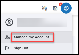 Profile icon > manage my account Profile icon > manage my account
